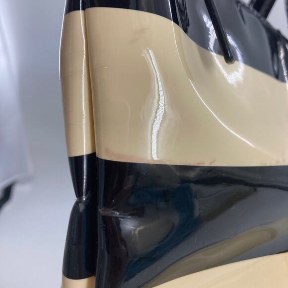 Kate Spade black and cream striped large tote (ASIS) - Picture 6 of 16